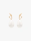 APPLES & FIGS GOLD-PLATED GODDESS PEARL DROP EARRINGS,02EARGOdESSP14011744