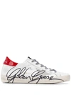 GOLDEN GOOSE GOLDEN GOOSE CRACKED STAR TRAINERS - 白色