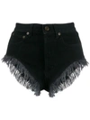 SAINT LAURENT DISTRESSED DENIM SHORTS