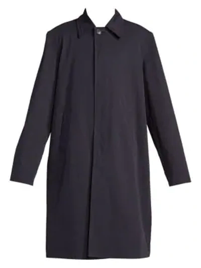 Balenciaga Cotton Twill Car Coat In Navy