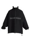 BALENCIAGA Zip-Up Logo Virgin Wool-Blend Jacket