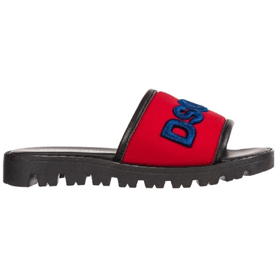 Dsquared2 Kids' Ciabatta Bambino In Red