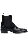 ALEXANDER MCQUEEN ALEXANDER MCQUEEN FLAME CUBAN粗跟短靴 - 黑色