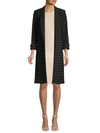 ALICE AND OLIVIA KYLIE CHECKERED OPEN FRONT JACKET,0400011180494