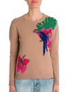 Valentino Tropical Dream Embroidered Cashmere Sweater In Skin Tropical