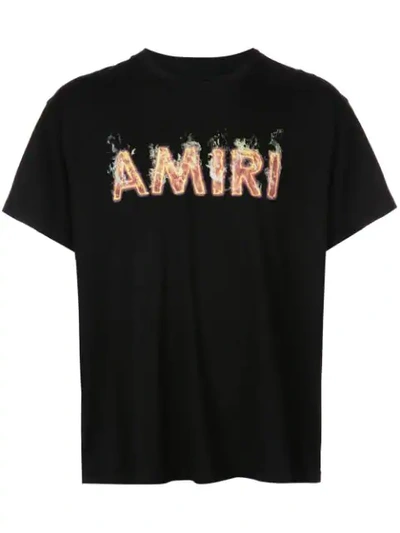 Amiri Flame Logo-print Cotton-jersey T-shirt In Multicolor