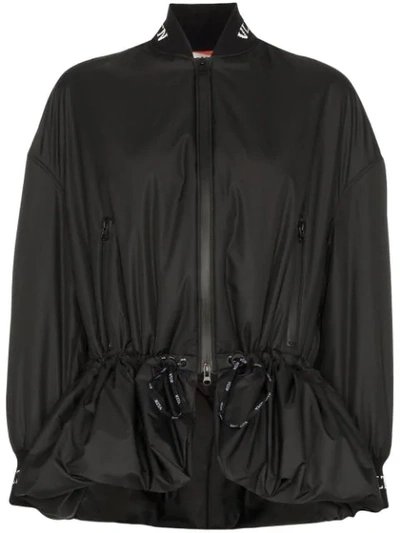 Valentino Drawstring Bomber Jacket In Black