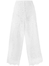 ERMANNO SCERVINO FLORAL LACE CROPPED TROUSERS