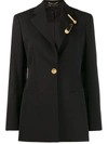 Versace Medusa Plaque Single-breasted Blazer In Black