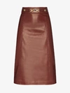 GUCCI GUCCI HORSEBIT DETAIL LEATHER SKIRT,573120XN33614020367