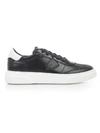 Philippe Model Temple Two-tone Leather Sneakers In Veau Noir Blanc