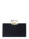 ALEXANDER MCQUEEN JEWELED FOUR-RING POUCH,162620