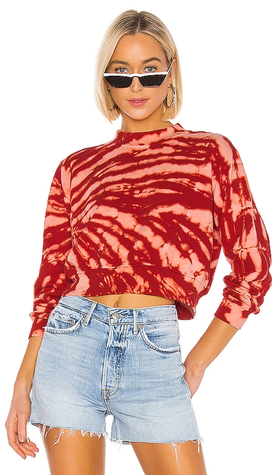 Cotton Citizen Milan Crop Crew In Cherry Sunset Tie In Cherry Sunset Tie-dye