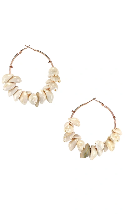 All Things Mochi Sherry Earrings In White. In Shell