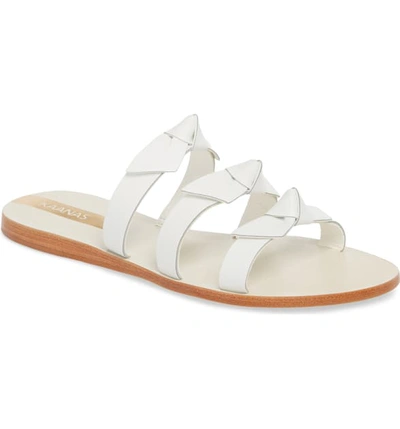 Kaanas Recife Knotted Slide Sandal In White