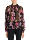 GIAMBATTISTA VALLI Ramage Rose Georgette Silk Blouse