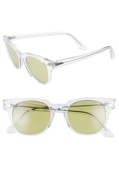 Ray Ban Meteor 50mm Wayfarer Photochromic Sunglasses - Crystal/ Green Solid