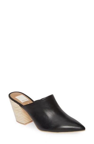 Dolce Vita Angela Pointy Toe Mule In Black Leather