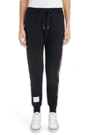 Thom Browne Rwb Stripe-detail Drawstring Track Pants In Navy