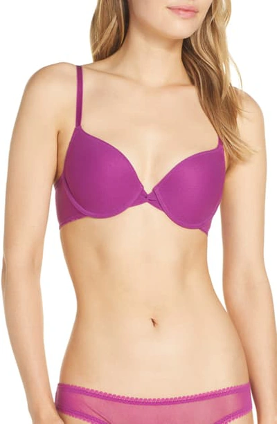 On Gossamer 'bump It Up' Underwire Push-up Bra In Rich Plum