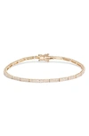 Ef Collection Double Row Diamond Eternity Bracelet In Yellow Gold/ Diamond