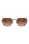 RAY BAN 51MM GEOMETRIC SUNGLASSES,RB3548N51-Y