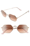 Ray Ban Octagonal Classic Sunglasses Bronze-copper Frame Brown Lenses 53-21
