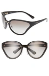 Prada 68mm Oversize Wrap Butterfly Sunglasses In Grey