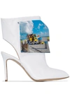 Natasha Zinko Beach Trash Logo Ankle Boots In White