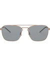 Ray Ban Ray-ban Unisex Brow Bar Square Sunglasses, 55mm In Gold