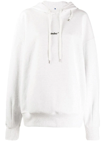 Ader Contrast Logo Hoodie - White