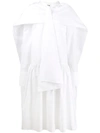 JOURDEN JOURDEN POPLIN CAPELET DRESS - WHITE