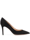 Gianvito Rossi Black Suede High Heel Pumps In Black