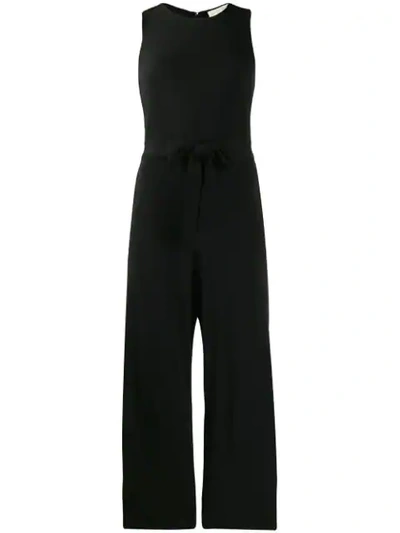 Michael Michael Kors V-neck Wide Leg Jumpsuit In Black