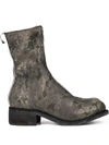 Guidi Printed Zip Front Boots In Green