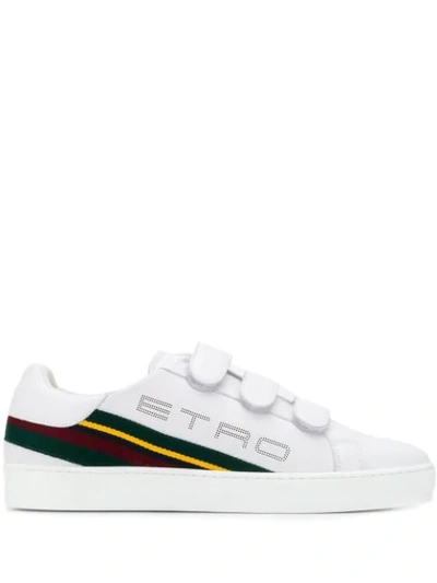 Etro Striped Panel Low-top Sneakers In White
