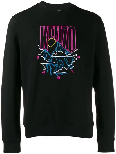 Kenzo Logo刺绣套头衫 - 黑色 In Black