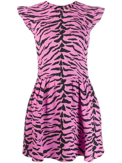 Saint Laurent Zebra Print Dress - 粉色 In Pink