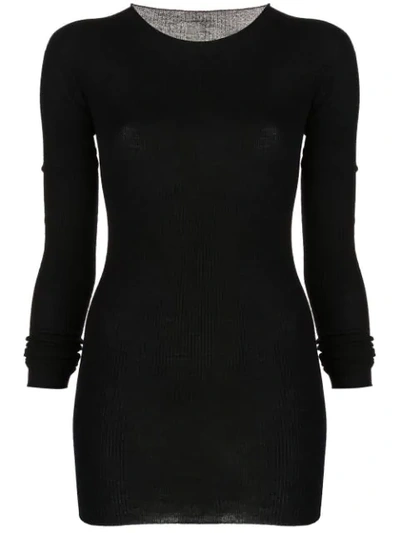 Rick Owens Long Knitted Top In Black