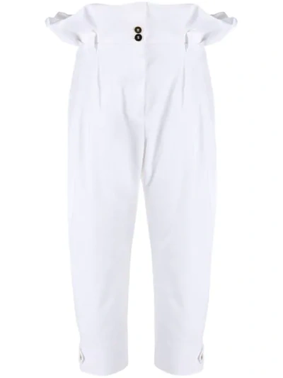 Dolce & Gabbana Paper-bag Tailored Trousers In White