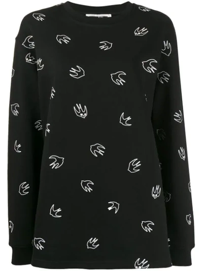 Mcq By Alexander Mcqueen Mcq Alexander Mcqueen Back Pleated Swallow Sweatshirt In Darkest Black