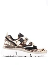 Chloé Sonnie Embossed Leather Buckle Sneakers In Neutrals
