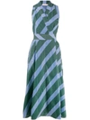 TORY BURCH STRIPED WRAP-STYLE DRESS