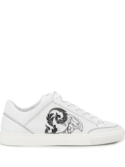 Versace Medusa Print Low Top Trainers In White