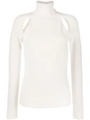 TOM FORD TOM FORD CASHMERE CUT OUT SWEATER - WHITE