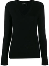 Theory Round-neck Ribbed Wool-blend Jumper In Black