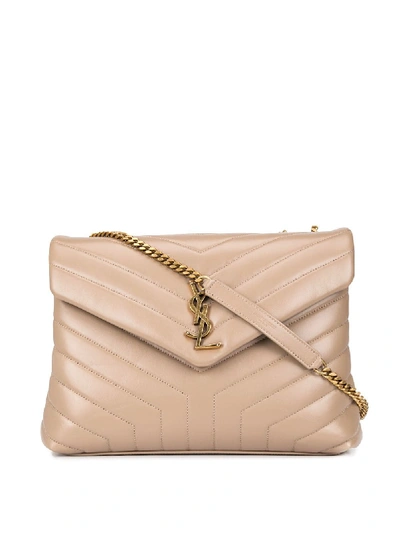 Saint Laurent “y”-quilted Medium Loulou Bag - Grey In Grey