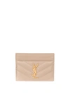 SAINT LAURENT GRAIN DE POUDRE MONOGRAM CARD HOLDER