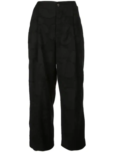 Uma Wang Circle Patterned Wide Leg Trousers In Black