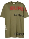 BURBERRY BURBERRY HORSEFERRY印花超大款T恤 - 绿色